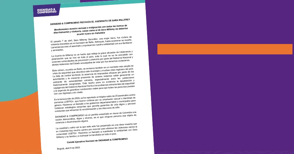 DIGNIDAD & COMPROMISO RECHAZA EL ASESINATO DE SARA MILLEREY