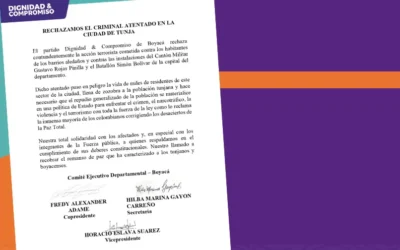 Rechazamos el criminal atentado en la ciudad de Tunja